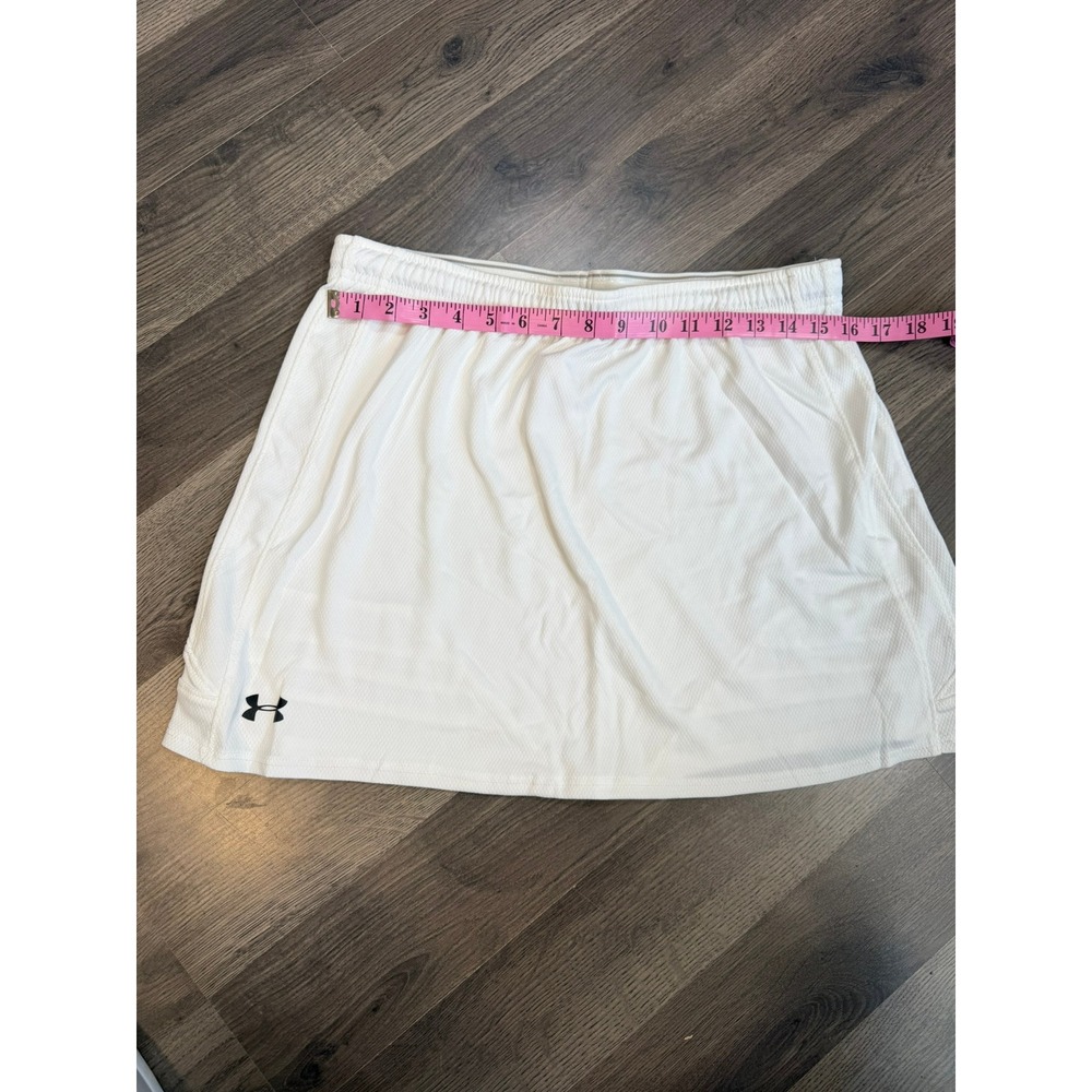 Under Armour White Athletic Skort Tennis Golf Skirt Mesh Large ULK5440 - Picture 7 of 8